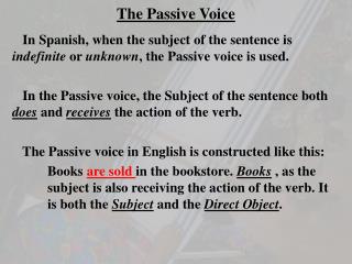 The Passive Voice