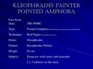 Kleophrades Painter Pointed Amphora