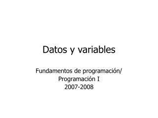 Datos y variables