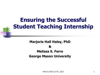 Ensuring the Successful Student Teaching Internship