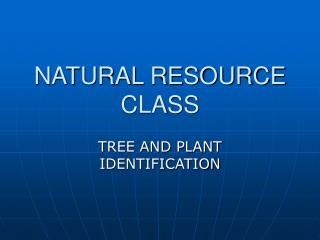NATURAL RESOURCE CLASS