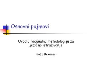 Osnovni pojmovi