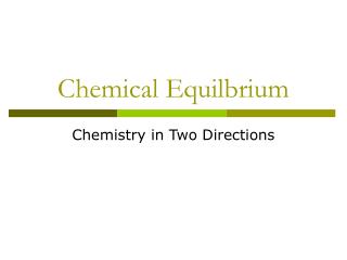 Chemical Equilbrium