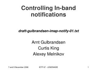 Controlling In-band notifications