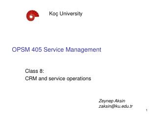 OPSM 405 Service Management