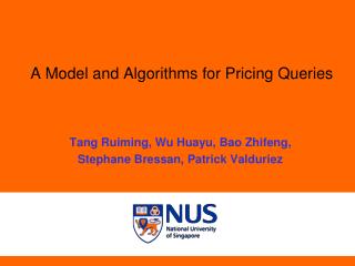 A Model and Algorithms for Pricing Queries