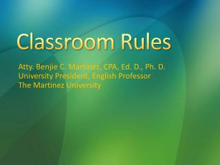 Classroom Rules