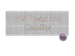 Web Design and Usability