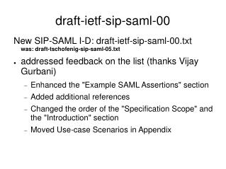 draft-ietf-sip-saml-00