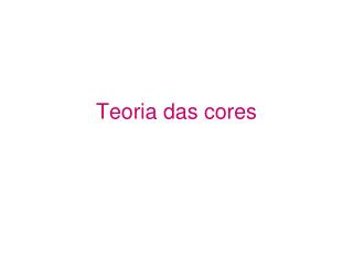 Teoria das cores