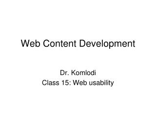 Web Content Development