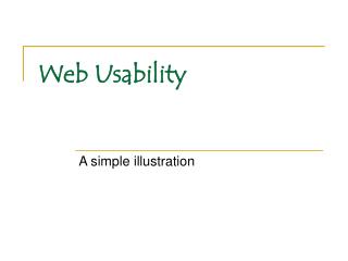 Web Usability