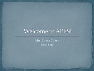 Welcome to APES !
