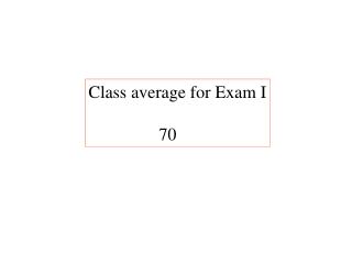 Class average for Exam I 70