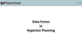 Data Forms in Hyperion Planning