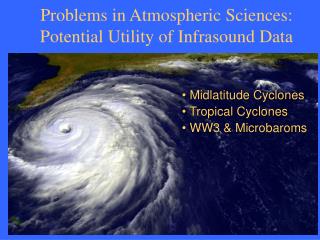 Problems in Atmospheric Sciences: Potential Utility of Infrasound Data