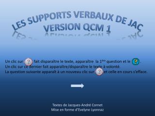 Les supports verbaux De jac Version QCM 1