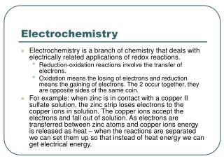 Electrochemistry