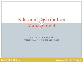 Sales and Distribution Management