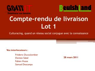 Compte-rendu de livraison Lot 1