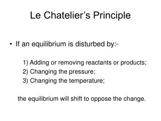 Le Chatelier’s Principle