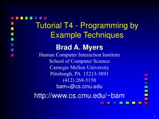 Tutorial T4 - Programming by Example Techniques