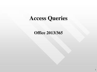 Access Queries