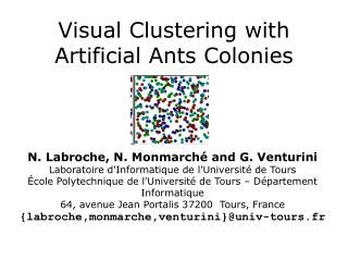 Visual Clustering with Artificial Ants Colonies