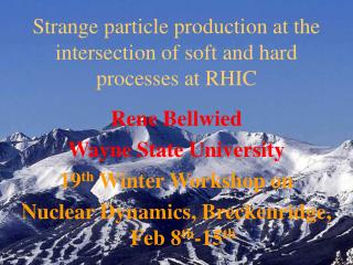 Rene Bellwied Wayne State University 19 th Winter Workshop on