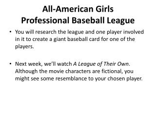 All-American Girls Professional Baseball League