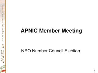 APNIC Member Meeting