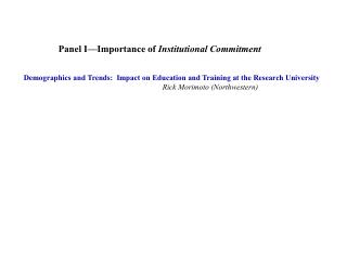 Panel I—Importance of Institutional Commitment