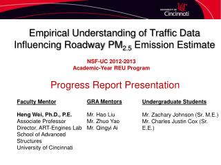 Empirical Understanding of Traffic Data Influencing Roadway PM 2.5 Emission Estimate