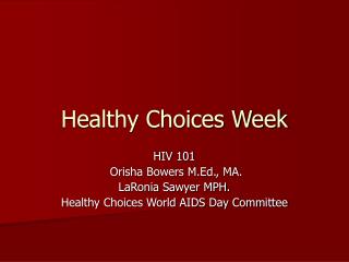 Healthy Choices Week