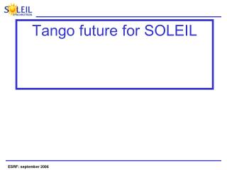 Tango future for SOLEIL