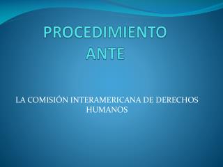 PROCEDIMIENTO ANTE