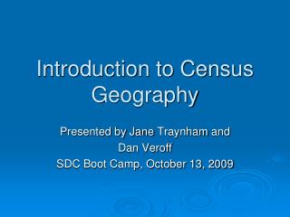 Introduction to Census Geography