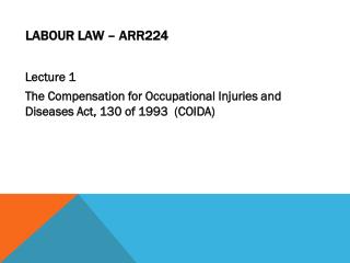 Labour Law – ARR224