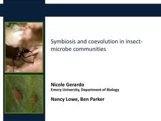 Symbiosis and coevolution in insect-microbe communities Nicole Gerardo