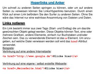 Hyperlinks und Anker