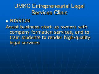 UMKC Entrepreneurial Legal Services Clinic