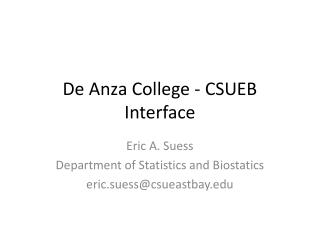De Anza College - CSUEB Interface
