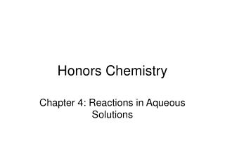 Honors Chemistry