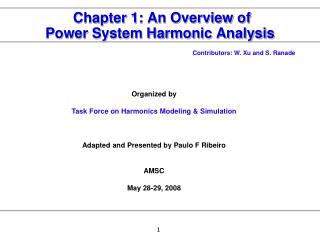 Chapter 1: An Overview of Power System Harmonic Analysis