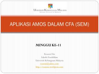 APLIKASI AMOS DALAM CFA (SEM)