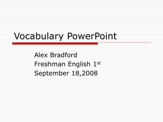 Vocabulary PowerPoint