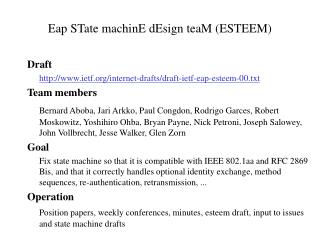 Eap STate machinE dEsign teaM (ESTEEM)