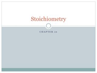 Stoichiometry