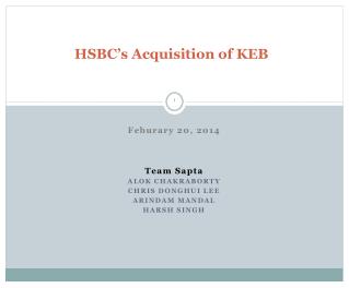 HSBC’s Acquisition of KEB