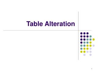 Table Alteration